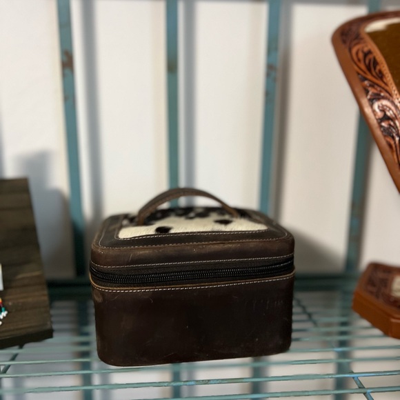 New Crazy Horse Leather & Cowhide Small Jewelry Box Rustic Gift😍 With Jewelry - Picture 7 of 14